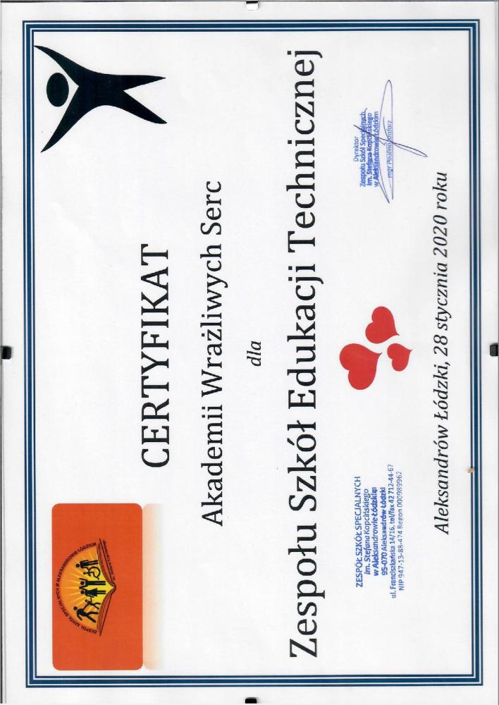 Certyfikat Wrażliwych Serc